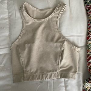 Outdoor Voices workout top in tan. Size XS